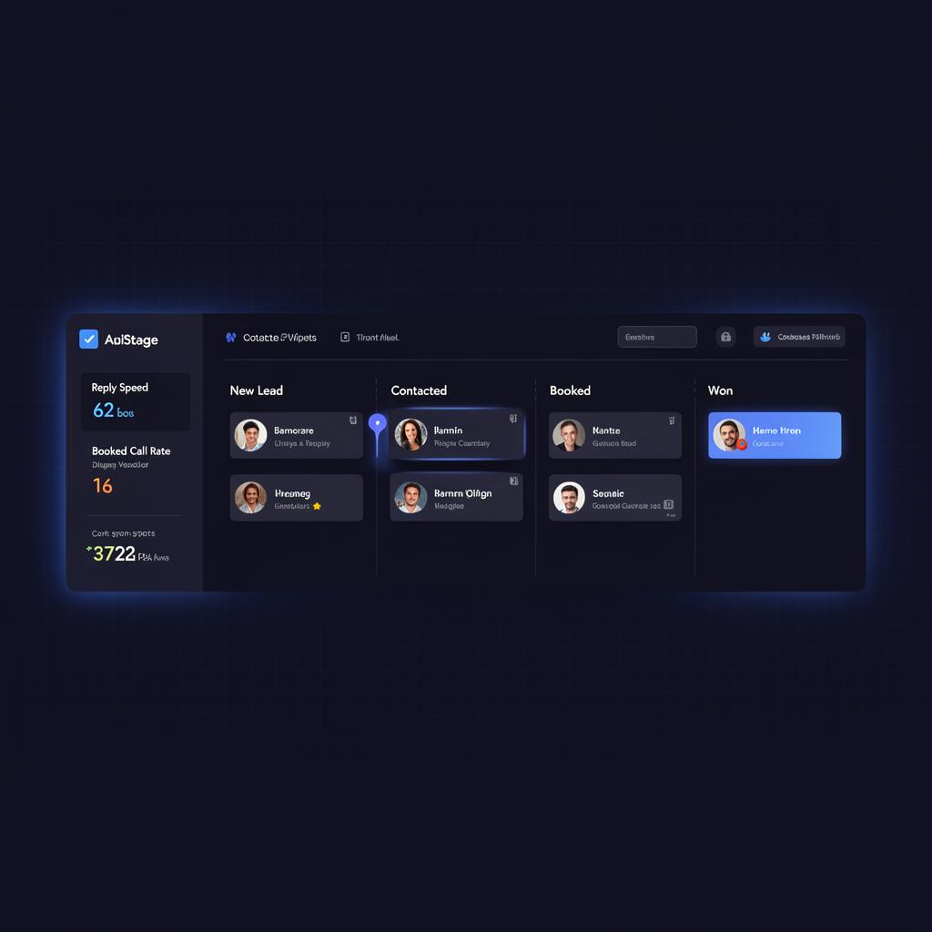 CRM dashboard with automation workflows